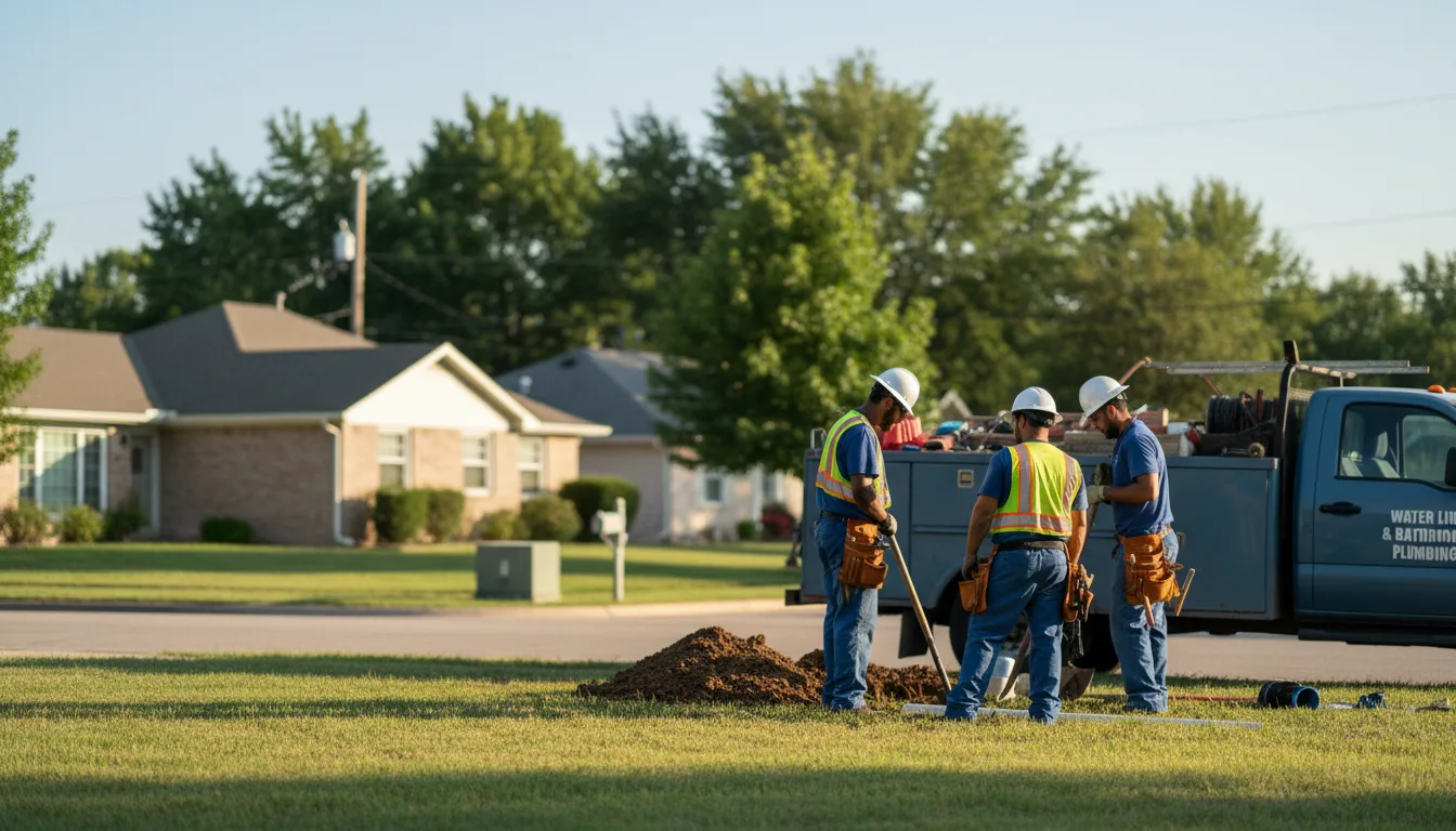 Residential water line and bathroom plumbing service in Adair, OK